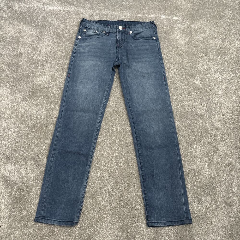 True Religion Straight Leg Jeans in Dark Wash Blue
